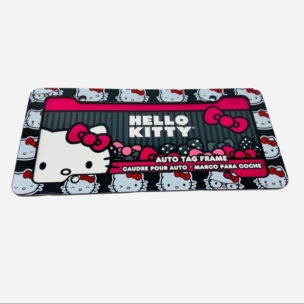 Hello Kitty License Plate Frame Pink Red Bows - Picture 5 of 5